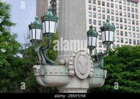 Lumières de rue élégantes à Grant Park Chicago Banque D'Images