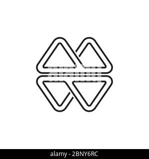 lettre simple mw ligne géométrique triangle montagne logo vecteur Illustration de Vecteur