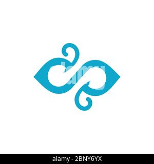 motif abstrait bleu vagues boucles logo vectoriel Illustration de Vecteur