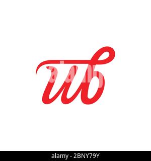 lettres wb courbes insigne logo vecteur Illustration de Vecteur