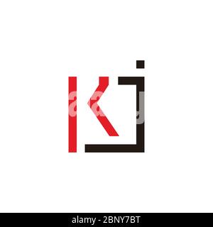 lettre kj flèche simple géométrique ligne carrée symbole logo vecteur Illustration de Vecteur