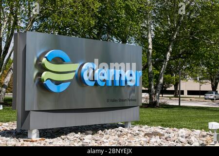 Un logo à l'extérieur d'une installation occupée par cerner à Malvern, en Pennsylvanie, le 4 mai 2020. Banque D'Images