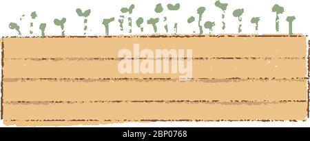 Crate en bois avec des semis dans le jardin Illustration de Vecteur