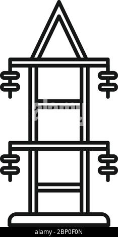 Icône de tour électrique. Contours electric icône vecteur pour la conception web isolé sur fond blanc Illustration de Vecteur