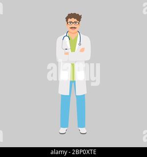 Venereologist Medical Specialist a isolé Vector Illustration sur fond gris Illustration de Vecteur