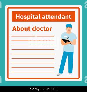 Notes du professionnel de la santé sur le modèle de vecteur du préposé à l'hôpital Illustration de Vecteur