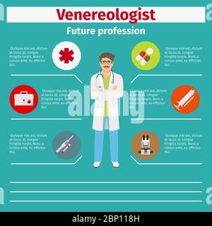 Infographie pour les étudiants sur le futur vérénologue professionnel, illustration vectorielle Illustration de Vecteur