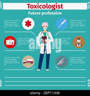 Infographie toxicologue professionnelle future pour les étudiants, illustration vectorielle Illustration de Vecteur