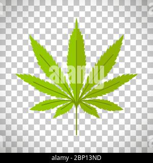 Cannabis. Vecteur de feuille de marijuana isolé sur fond transparent Illustration de Vecteur