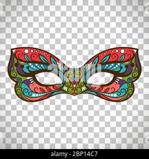 Masque vectoriel masque coloré en couleurs papillon isolé sur fond transparent Illustration de Vecteur