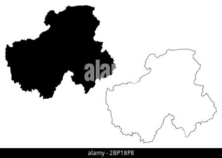 Département de haute-Savoie (France, République française, région Auvergne-Rhône-Alpes, ARA) carte illustration vectorielle, croquis à tracer carte haute-Savoie Illustration de Vecteur