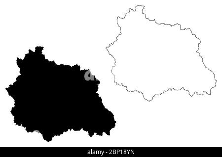 Département du Puy-de-Dome (France, République française, région Auvergne-Rhône-Alpes, ARA) illustration vectorielle, croquis à tracer carte du Puy de Dome Illustration de Vecteur