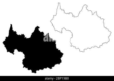 Département de Savoie (France, République française, région Auvergne-Rhône-Alpes, ARA) carte illustration vectorielle, croquis à tracer carte Savoie Illustration de Vecteur