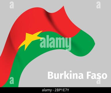 Arrière-plan avec drapeau ondulé du Burkina Faso, illustration vectorielle Illustration de Vecteur