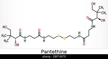 Pantéthine, pantéthine ?o-enzyme, molécule de bis-pantéthine. C'est une forme dimère de panthéine. Est supplément pour abaisser le cholestérol sanguin Skeletal ch Banque D'Images