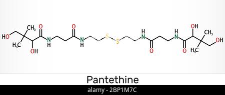 Pantéthine, pantéthine ?o-enzyme, molécule de bis-pantéthine. C'est une forme dimère de panthéine. Est supplément pour abaisser le cholestérol sanguin Skeletal ch Banque D'Images
