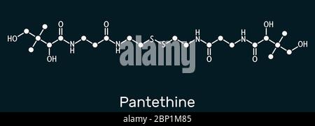 Pantéthine, pantéthine ?o-enzyme, molécule de bis-pantéthine. C'est une forme dimère de panthéine. Est supplément pour abaisser le cholestérol sanguin Skeletal ch Banque D'Images