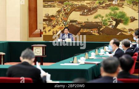 Pékin, Chine. 17 mai 2020. Li Zhanshu, président du Comité permanent du Congrès national populaire (CNP), préside une réunion des présidents du 13ème Comité permanent du CNP à Beijing, capitale de la Chine, le 17 mai 2020. Credit: Liu Weibing/Xinhua/Alay Live News Banque D'Images