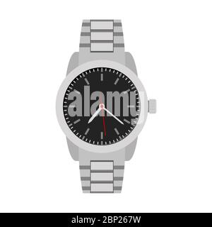 Montre classique à main grise pour homme, illustration à vecteur isolé Illustration de Vecteur