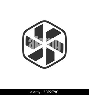 Modèle d'illustration avec logo HEXAGON Propeller Star. Vecteur EPS 10. Banque D'Images