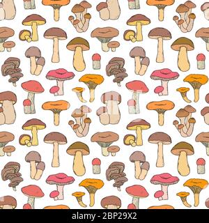 motif avec champignons dessinés à la main Illustration de Vecteur