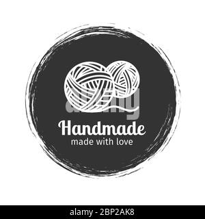 Logo vintage fait main. Badge rétro fait main ou étiquette vectorielle faite main, illustration vectorielle Illustration de Vecteur