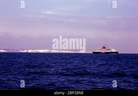 Falaises blanches, 18 mars 1982, près de Douvres, Angleterre, Grande-Bretagne Banque D'Images