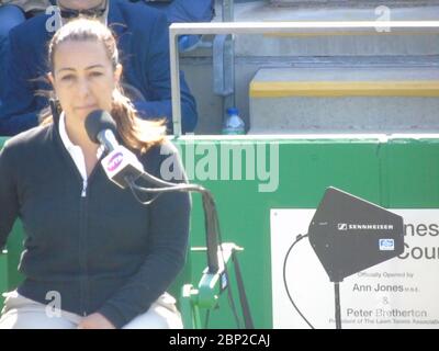 Paula Vieira Souza, présidente du tennis féminin, sur Ann Jones Center court, Birmingham, Royaume-Uni, pour les quarts de finale des femmes, le 22 juin 2018 Banque D'Images