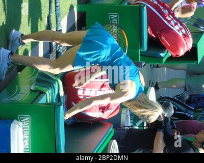 Elina Svitolina, de l’Ukraine, jouant contre Mihaela Buzarnescu en finale du quart de tennis féminin le 22 juin 2018, Birmingham, Edgbaston Banque D'Images