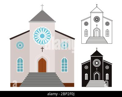 Ensemble de vecteurs de bâtiments religieux. Églises isolées sur fond blanc Illustration de Vecteur