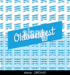 Oktoberfest fond bleu. Allemagne octoberfest bière bavaroise drapeaux modèle sur blanc Illustration de Vecteur