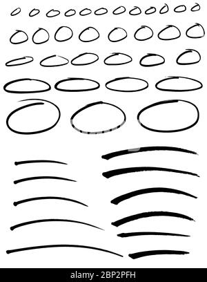 cercles et traits de marqueur Banque D'Images
