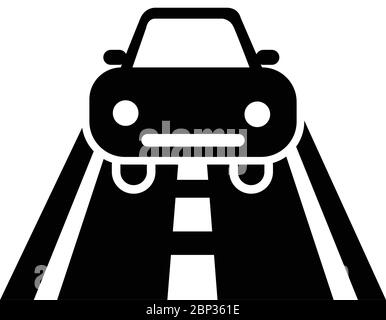 Vecteur de l'icône de voiture de route Illustration isolée sur blanc Illustration de Vecteur