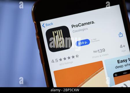 New York, Etats-Unis - 15 mai 2020 : logo de l'application ProCamera sur l'écran du téléphone, icône en gros plan, Editorial Banque D'Images