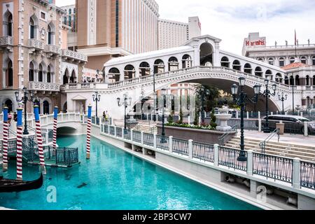 L'hôtel Venetian de Las Vegas, détail architectural de cet hôtel inspiré de la ville italienne, Venise Banque D'Images