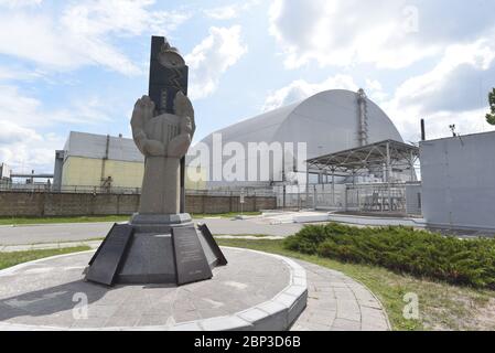 Nouveau confinement sûr de Tchernobyl. Centrale nucléaire de Tchernobyl. Banque D'Images