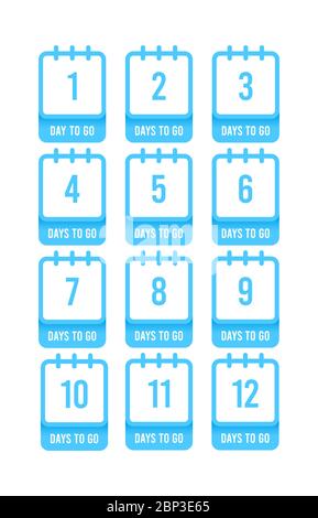 Nombre de jours restants pour les badges ou les autocollants. Illustration de stock vectoriel. Illustration de Vecteur