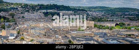 Vue panoramique de Bath Cityscape sans pollution depuis Alexandra Park, Bath, Somerset, Royaume-Uni le 16 mai 2020 Banque D'Images