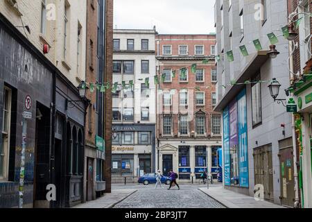 Dublin, Irlande. Mai 2020. Les chutes de pied et la circulation dans le centre-ville de Dublin et les magasins et les entreprises sont fermés en raison des restrictions de Covid-19 en cas de pandémie. Banque D'Images