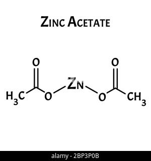 L'acétate de zinc est une formule chimique moléculaire. Infographies du zinc. Illustration vectorielle sur un arrière-plan isolé. Illustration de Vecteur