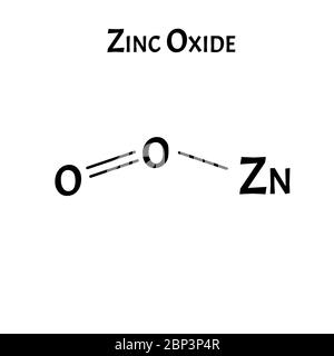 L'oxyde de zinc est une formule chimique moléculaire. Infographies du zinc. Illustration vectorielle sur un arrière-plan isolé. Illustration de Vecteur