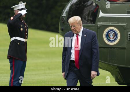 Washington, États-Unis. 17 mai 2020. États-Unis: Le président des États-Unis Donald Trump revient à la Maison Blanche à Washington, DC le dimanche 17 mai 2020 après un voyage de fin de semaine à Camp David. Photo de Chris Kleponis/UPI crédit: UPI/Alay Live News Banque D'Images