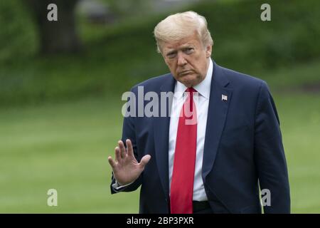 Washington, États-Unis. 17 mai 2020. États-Unis: Le président des États-Unis Donald Trump revient à la Maison Blanche à Washington, DC le dimanche 17 mai 2020 après un voyage de fin de semaine à Camp David. Photo de Chris Kleponis/UPI crédit: UPI/Alay Live News Banque D'Images