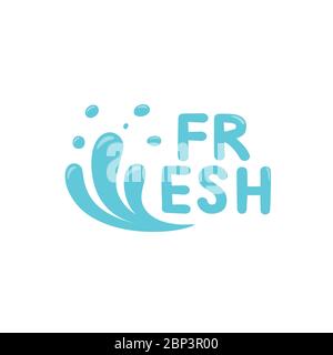 Icône de fraîcheur. Jet bleu, goutte d'eau. Illustration vectorielle. Illustration de Vecteur