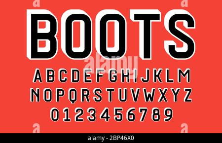 Set d'alphabets font des chiffres et des lettres modernes, avec concept 3d vector illustration Illustration de Vecteur