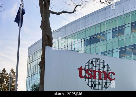 Siège social de TSMC Amérique du Nord. Taiwan Semiconductor Manufacturing Company est la plus grande fonderie indépendante de semi-conducteurs au monde. Banque D'Images