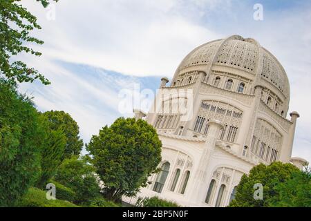 La maison de culte baha'i à Wilmette, Illinois. C'est la deuxième maison de culte de Baháʼí jamais construite, la plus ancienne survivante. Banque D'Images