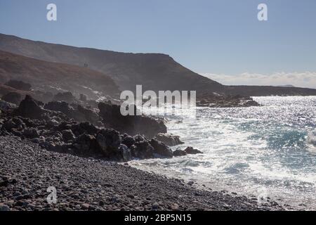 LANZAROTE, ESPAGNE - 28 NOVEMBRE 2016 : vue sur El Golfo, près du lagon vert, à Lanzarote, îles Canaries, Espagne Banque D'Images