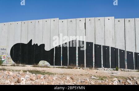 Graffiti sur le mur de séparation, Palestine Banque D'Images