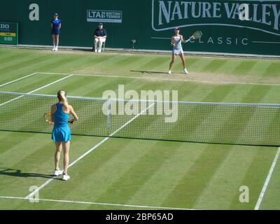 Elina Svitolina vs Mihaela Buzarnescu dans le quart de finale vendredi 22 juin 2018, Birmingham, Royaume-Uni Banque D'Images